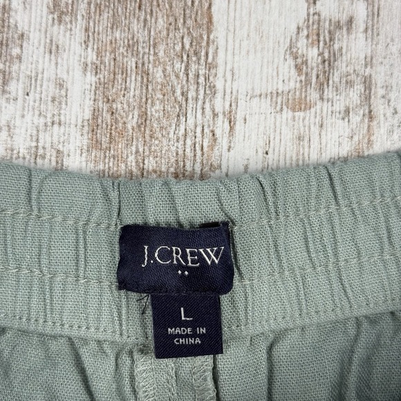 J.Crew Mint Green Linen Blend Shorts Sz L Lightweight Breathable - Picture 3 of 8